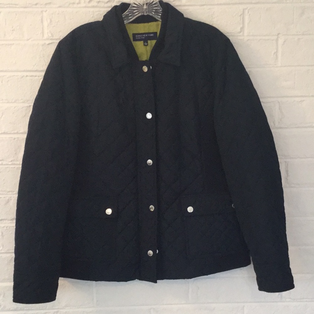 Jones New York navy quilted jacket